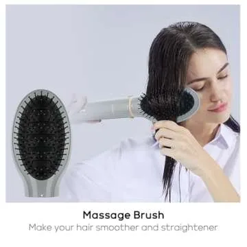 IG INGLAM MegaAIR Styler Air Styling & Drying System, Professional Interchange Hair Dryer Brush 110,000 RPM Brushless BLDC Motor Ionic Hot Air Volumizing and Shape, Gray