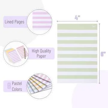 Mr. Pen- Lined Sticky Notes 4x6, 6 Pads, 45 Sheet/Pads, Assorted Colors, Sticky Notes with Lines, Sticky Note Pads, Sticky Pads, Sticky Notes Lined, Colorful Sticky Notes, Mr Pen Sticky Notes