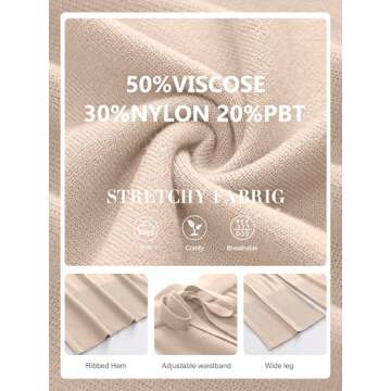 ANRABESS Womens 2 Piece Outfits Oversized Knit Sweater Set Wide Leg Pant Cozy Lounge Matching Pajama Sets 2024 Trendy Clothes Apricot Medium