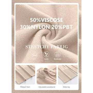 ANRABESS Womens 2 Piece Outfits Oversized Knit Sweater Set Wide Leg Pant Cozy Lounge Matching Pajama Sets 2024 Trendy Clothes Apricot Medium