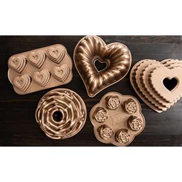 Nordic Ware Elegant Heart Bundt, 10 Cup, Toffee