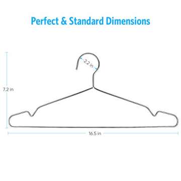 Fayleeko Wire Hangers 10 Pack Coat Hangers Strong Heavy Duty Stainless Steel Metal Hangers 16.5 Inch Ultra Thin Space Saving Clothes Hangers