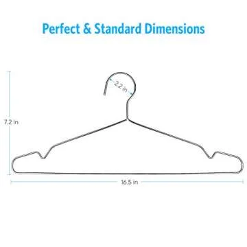 Fayleeko Wire Hangers 10 Pack Coat Hangers Strong Heavy Duty Stainless Steel Metal Hangers 16.5 Inch Ultra Thin Space Saving Clothes Hangers