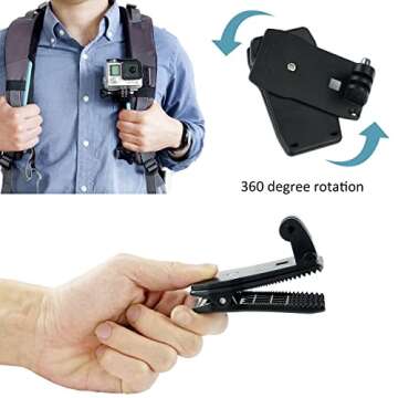 CamKix Head & Backpack Mount Bundle Compatible with GoPro Hero 13, 12,11, 10, 9, 8,7, 6, 5, Black, Session, Hero 4, Black, Silver, Hero+ LCD, 3+, 3, DJI Osmo Action