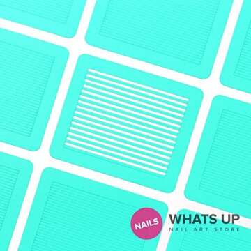 Whats Up Nails - Skinny Straight Vinyl Tape Stencils for Nail Art Design (1 Sheet, 312 Strips)