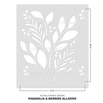 Magnolia and Berries Stencil – Easy DIY Wall Decor