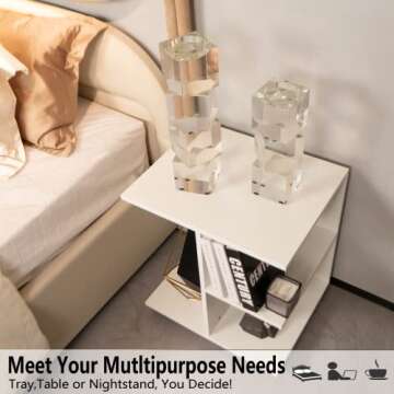 Stylish wwawwo Farmhouse Nightstand with Rolling Casters