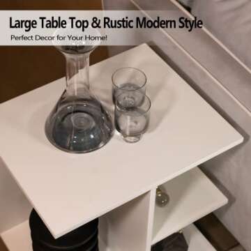 Stylish wwawwo Farmhouse Nightstand with Rolling Casters
