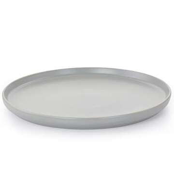 Elama Luxmatte Contemporary Dinnerware Set, 20 Piece, Light Grey