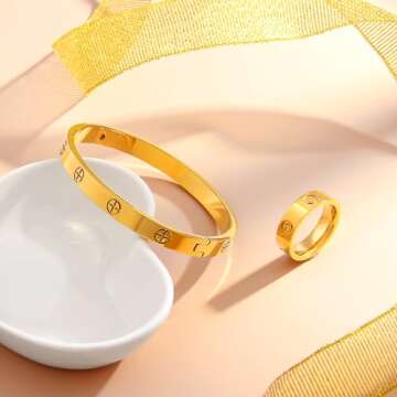 Luxury Friendship Love Bracelet & Ring Jewelry Set for Women