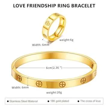 Luxury Friendship Love Bracelet & Ring Jewelry Set for Women