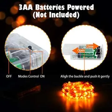 Makion Halloween Decorations,Orange Fairy String Lights 4 Pack,19.7Ft/6M 60 LEDs 2 Modes Indoor Copper Wire Twinkle Lights for Halloween Carnival Themed Party Decorations (Battery Operated)