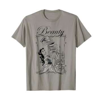 Disney Belle Vintage Sketch Portrait T-Shirt for All Ages