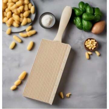 Cuisinox Wooden Gnocchi and Cavatelli Pasta Board, Beachwood, 8" x 5" x 1"