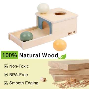 Adena Montessori Wooden Toy for 6-12 Month Baby 3 Balls,Sorting and Stacking Colorful Learning Education Toy for Toddler Kid 1-2 Year Old, Preschool Developmental Girl and Boy Gift