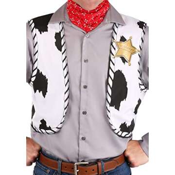 Disguise Men's Disney Pixar Toy Story and Beyond Woody Adult Costume Kit, Yellow/Black/White/Brown, One Size