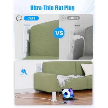 Tower Power Strip with 15W Charger and 12 Outlets