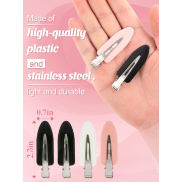 MADHOLLY 20Pcs No Bend Hair Clips for Crease-Free Styling