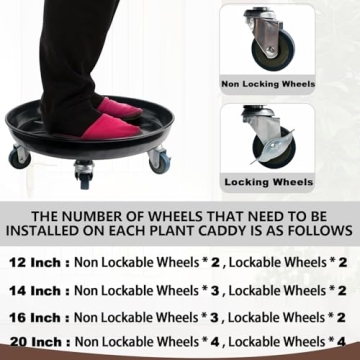 Kaoolaa Heavy Duty Plant Caddy with Wheels for Easy Mobility