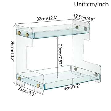 FFK Bathroom Organizer Countertop,2 Tier Bathroom Counter Organizer Kitchen Spice Rack Cosmetic Orga...