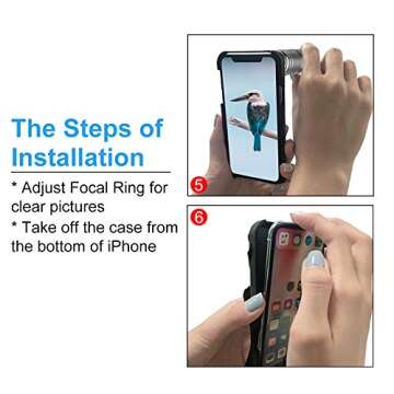 iPhone Telephoto Lens, ARORY Clip On 12x Telephoto Lens + PU Leather Phone Case, Cell Phone Camera Lens for iPhone x 10 Only (Gray)