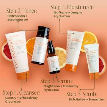 InstaNatural Brightening Vitamin C Face Scrub, Gently Exfoliates and Refines for Smooth Skin, Minimizes Lines + Wrinkles, with Green Tea and Aloe Vera, 2 Fl Oz