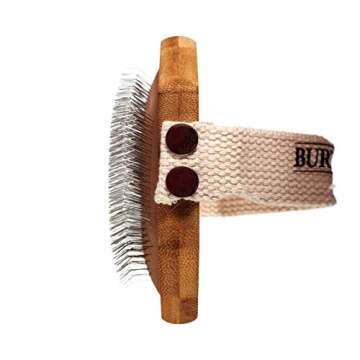 Burt's Bees for Pets Palm Slicker Brush - Recycled Bamboo Dog and Puppy Grooming Tool, Pet Hair Brush and Comb