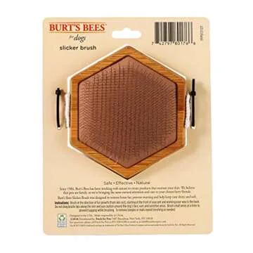 Burt's Bees for Pets Palm Slicker Brush - Recycled Bamboo Dog and Puppy Grooming Tool, Pet Hair Brush and Comb