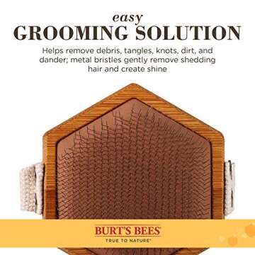 Burt's Bees for Pets Palm Slicker Brush - Recycled Bamboo Dog and Puppy Grooming Tool, Pet Hair Brush and Comb