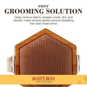 Burt's Bees for Pets Palm Slicker Brush - Recycled Bamboo Dog and Puppy Grooming Tool, Pet Hair Brush and Comb