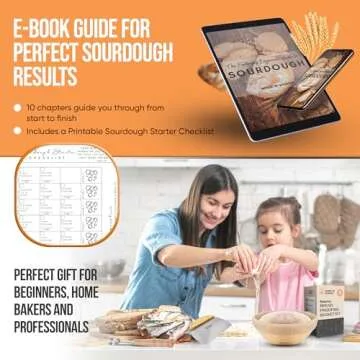 Complete Banneton Bread Proofing Basket Set - 9" Round & 10" Oval Sourdough Baskets with Lame Dough Scraper Liner - Sourdough Bread Baking Supplies Starter Kit