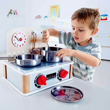 Hape 2-in-1 Kitchen & Grill Set for Kids' Role Play Toys
