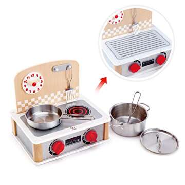 Hape 2-in-1 Kitchen & Grill Set for Kids' Role Play Toys