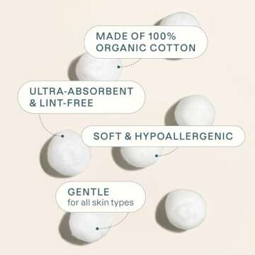 Cliganic Organic Super Jumbo Cotton Balls (100 Count) - Hypoallergenic, Absorbent, Large Size, 100% Pure (Packaging May Vary)