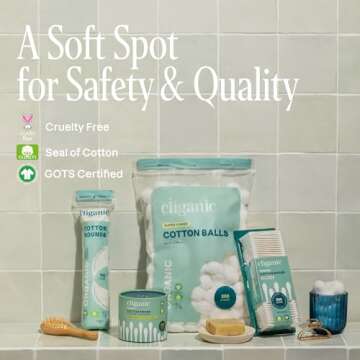 Cliganic Organic Super Jumbo Cotton Balls (100 Count) - Hypoallergenic, Absorbent, Large Size, 100% Pure (Packaging May Vary)