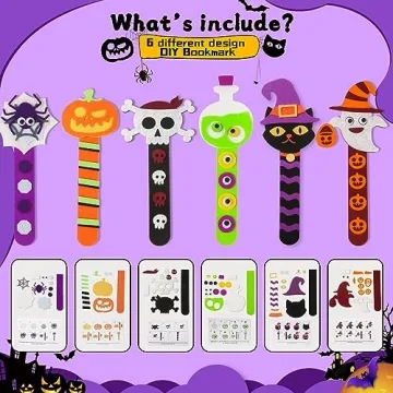 Halloween DIY Bookmark Crafts for Kids Classroom Party Fun
