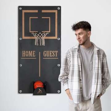 Archtwain Basketball Hoop Metal Wall Decor for Game Rooms