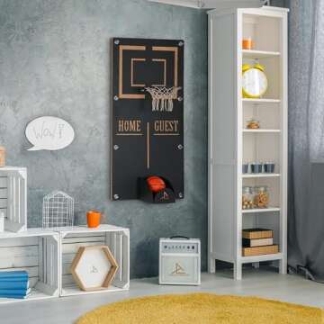 Archtwain Basketball Hoop Metal Wall Decor for Game Rooms