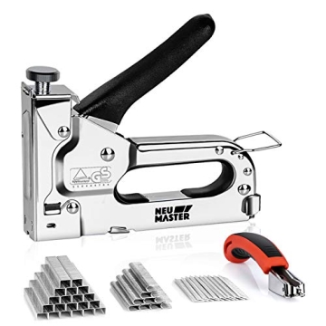 NEU MASTER 3 in 1 Staple Gun, Manual, Heavy Duty with Stapler Remover and 2000Pcs Staples for Uphols...