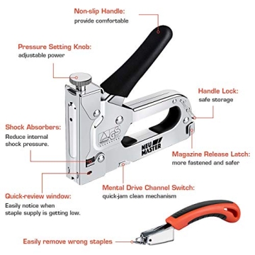 NEU MASTER Heavy Duty 3 in 1 Staple Gun for Projects
