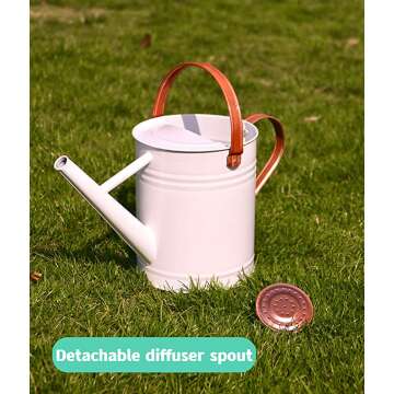 WEQUALITY Galvanized Watering Can in White