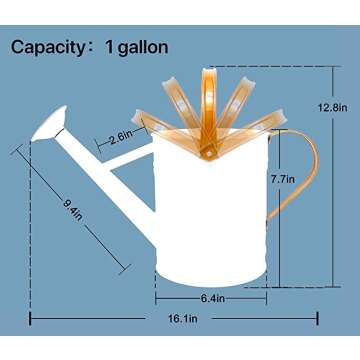 WEQUALITY Galvanized Watering Can in White