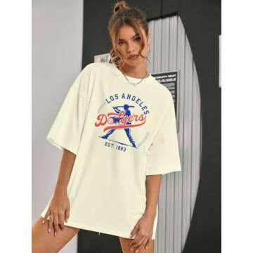 Oversized Baseball Shirt for Women Game Day Tee