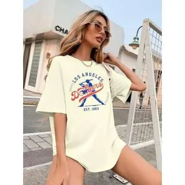 Oversized Baseball Shirt for Women Game Day Tee
