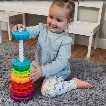 LUCKFUTURE Spinning Stacking Toy for Ages 1-3