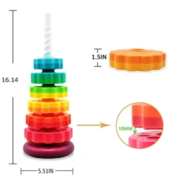 LUCKFUTURE Spinning Stacking Toy for Ages 1-3