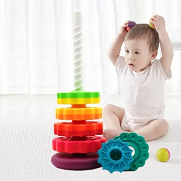 LUCKFUTURE Spinning Stacking Toy for Ages 1-3