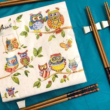 20-ct 13x13 Owl Napkins for Decoupage Fall Napkins Fall Paper Cocktail Napkins Valentine Napkins Owl...