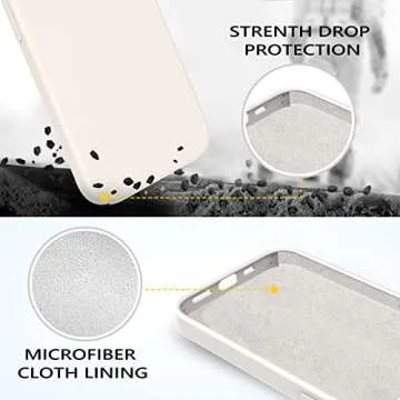 GUAGUA Compatible with iPhone 13 Pro Max Case 6.7 Inch Liquid Silicone Soft Gel Rubber Slim Microfiber Lining Cushion Texture Cover Shockproof Protective Phone Case for iPhone 13 Pro Max, White