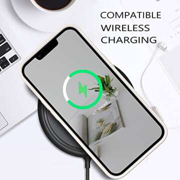 GUAGUA Compatible with iPhone 13 Pro Max Case 6.7 Inch Liquid Silicone Soft Gel Rubber Slim Microfiber Lining Cushion Texture Cover Shockproof Protective Phone Case for iPhone 13 Pro Max, White